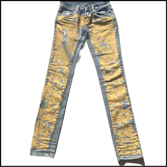 NWOT BLANK NYC GOLD METALLIC SKINNY JEANS 25 - Picture 6 of 9
